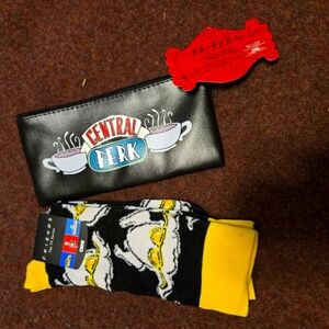 Friends Lot Socks And Pencil Pouch New